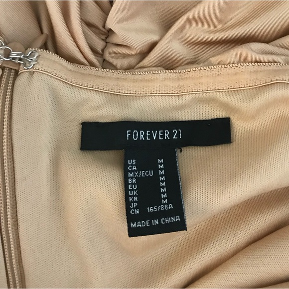 🔴 4/$15 H&M gold sexy fitted shirred & ruched ss mini party dress size M in EUC - Picture 12 of 14